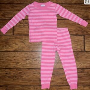 Hanna Andersson Pink Striped Kids Pajama Set